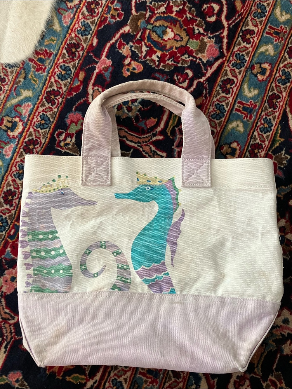 Pottery Barn Kids seahorse Canvas Beach Tote with